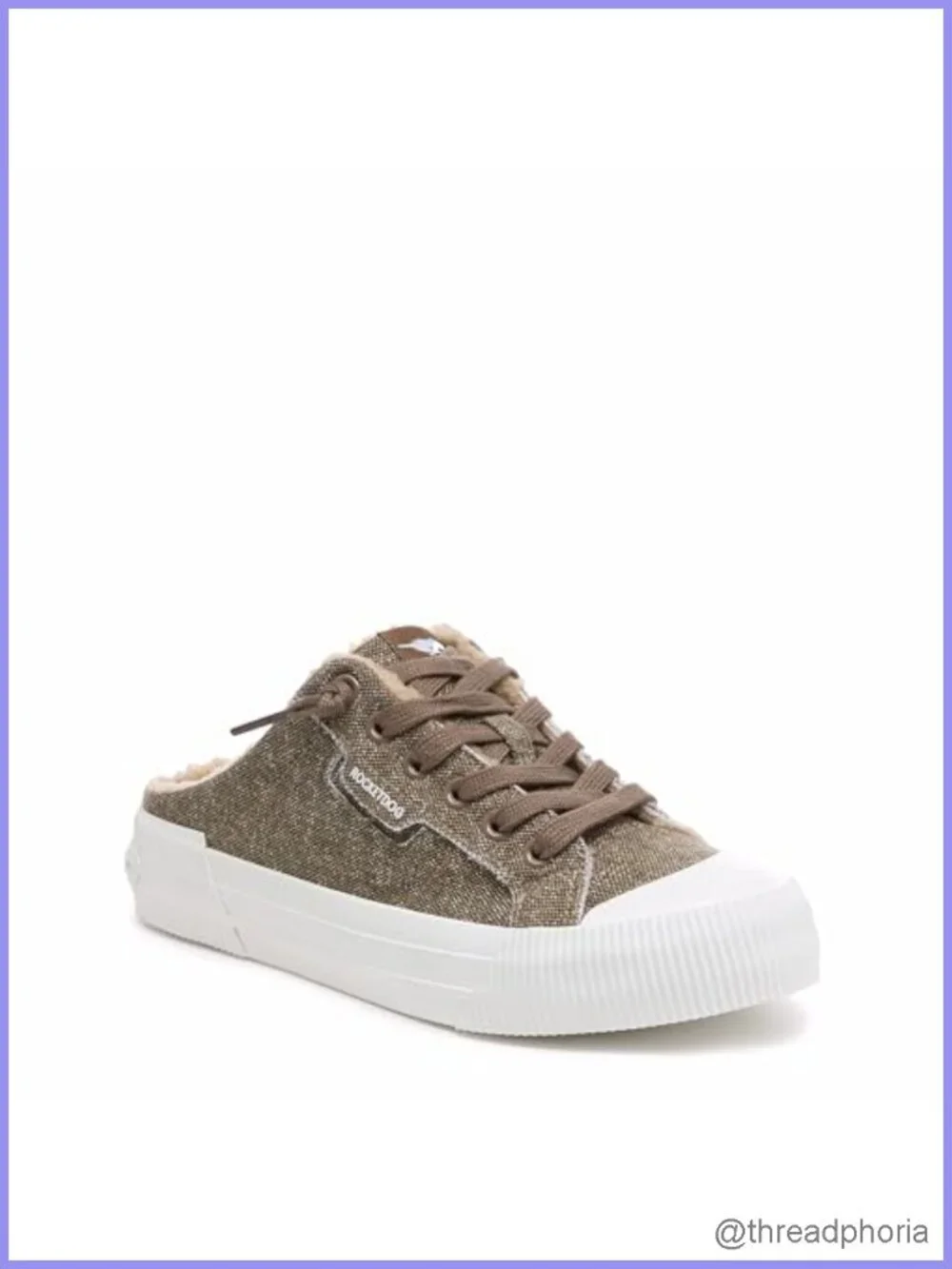 Cotton Mule Sneakers with Plush Foam Insole - Slip On Casual Shoes